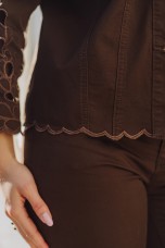 Embroidered brown jacket