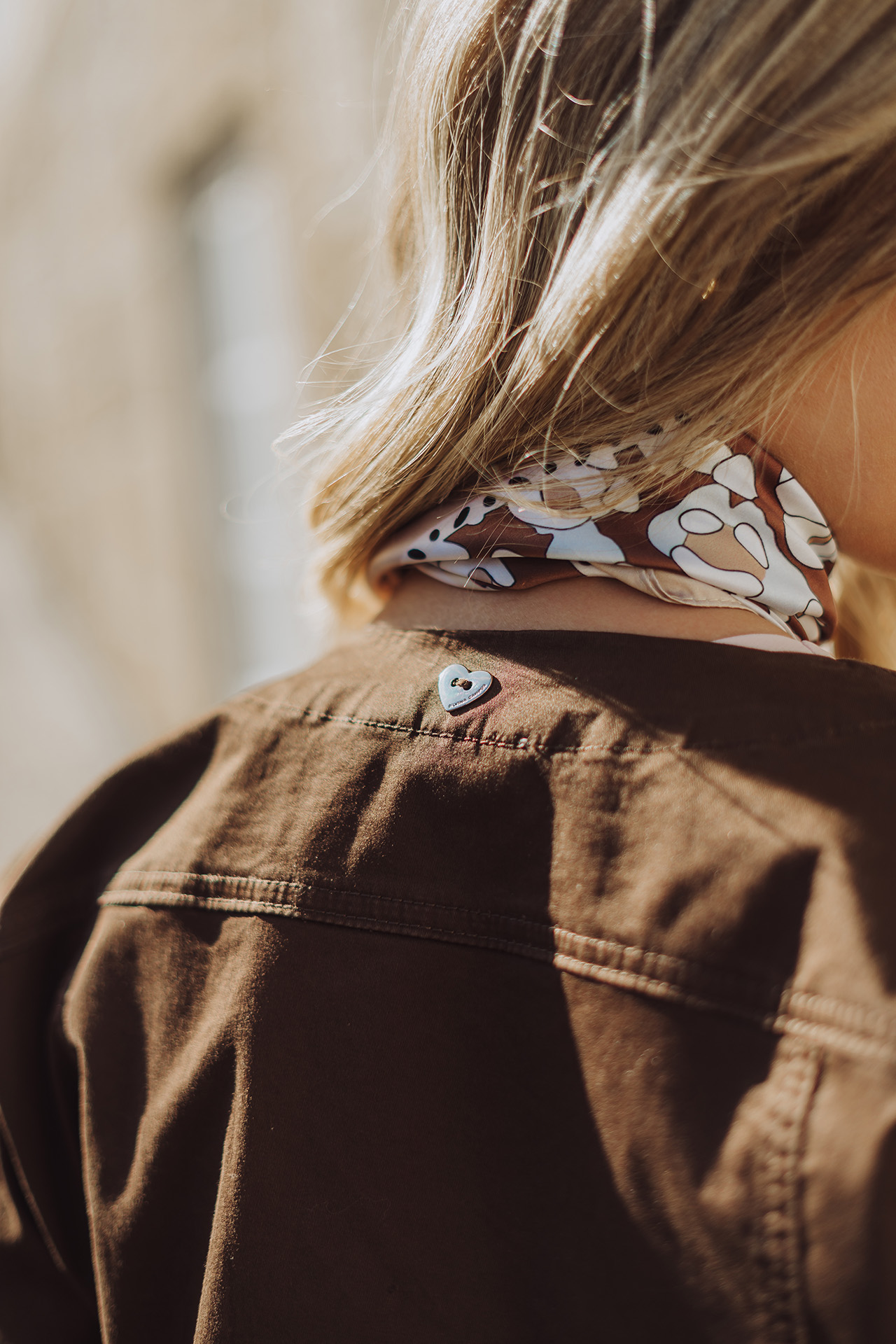 Embroidered brown jacket