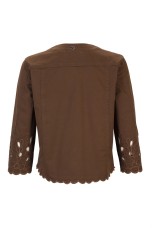 Embroidered brown jacket