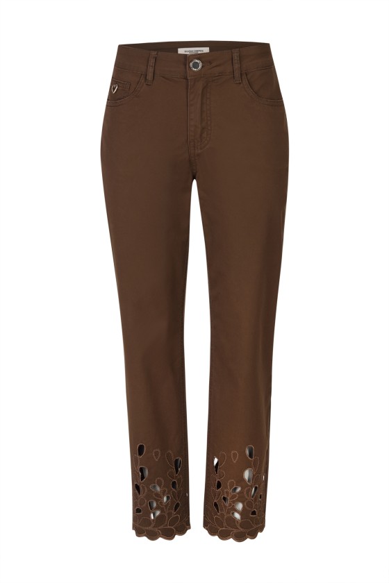 Pantalon chocolat brod�
