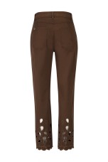 Pantalon chocolat brod�