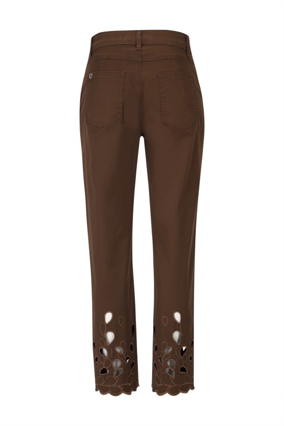 Pantalon chocolat brod�