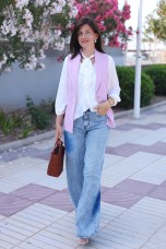 Blouse with ruffles and bow