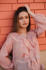 Atelier blouse with front ruffles