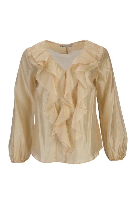 Atelier blouse with front ruffles
