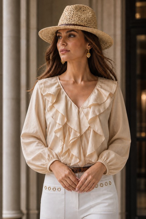Atelier blouse with front ruffles Atelier blouse with front ruffles