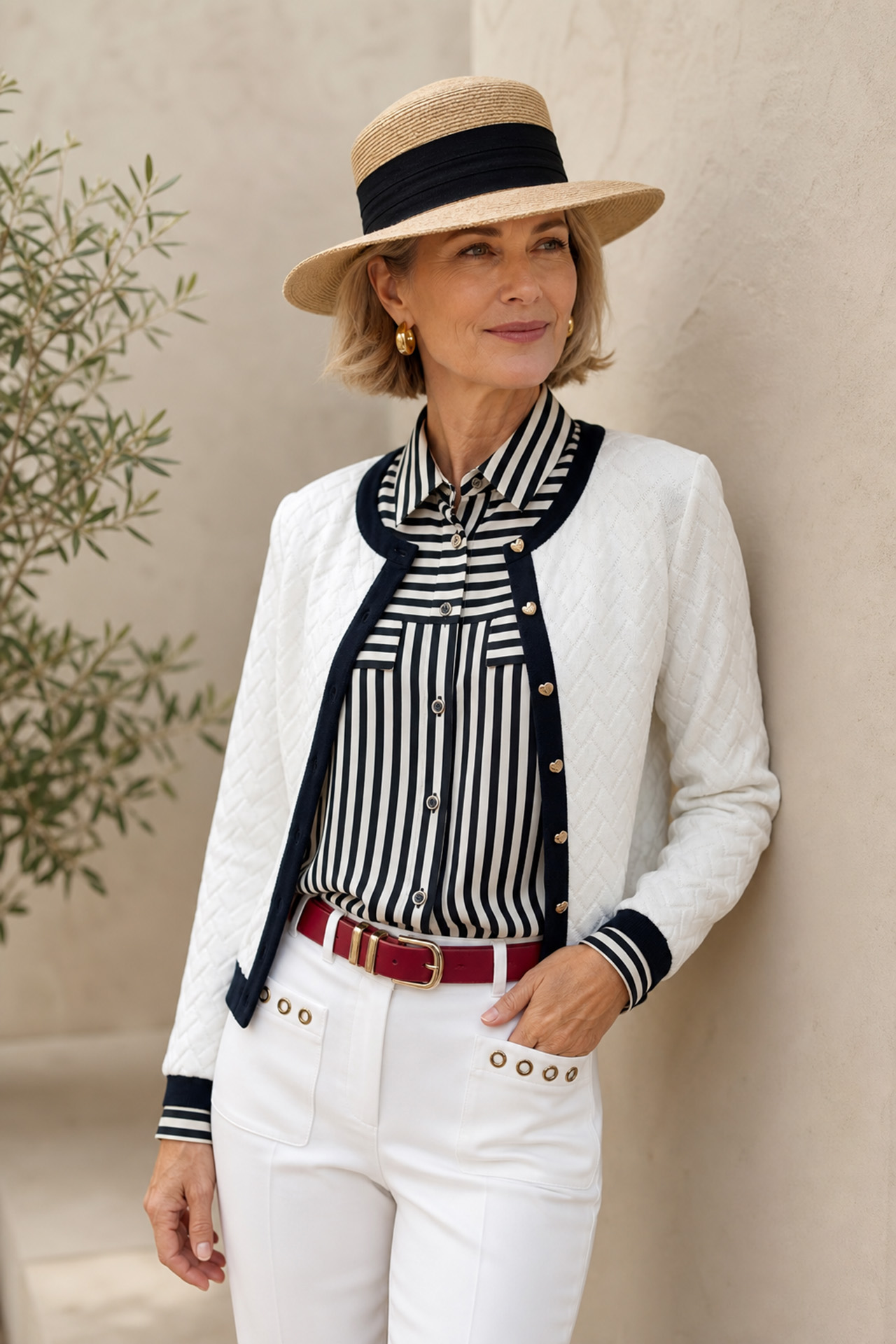 Knit cardigan with heart-shaped buttons