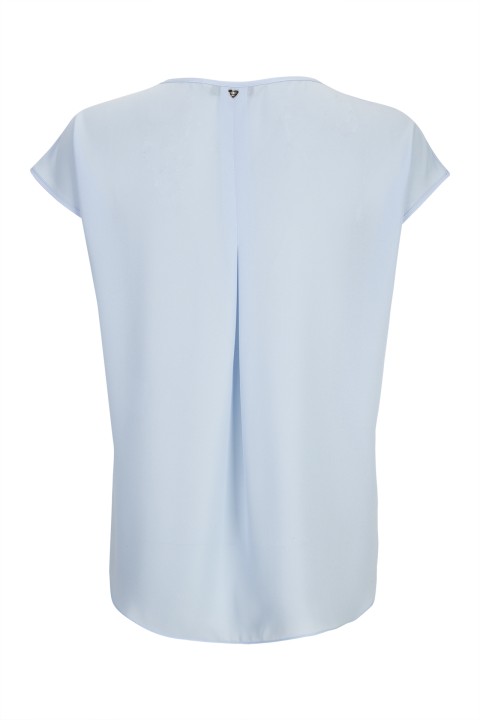 Blouse with bias-cut ruffle Blouse with bias-cut ruffle