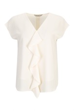 Blouse with bias-cut ruffle