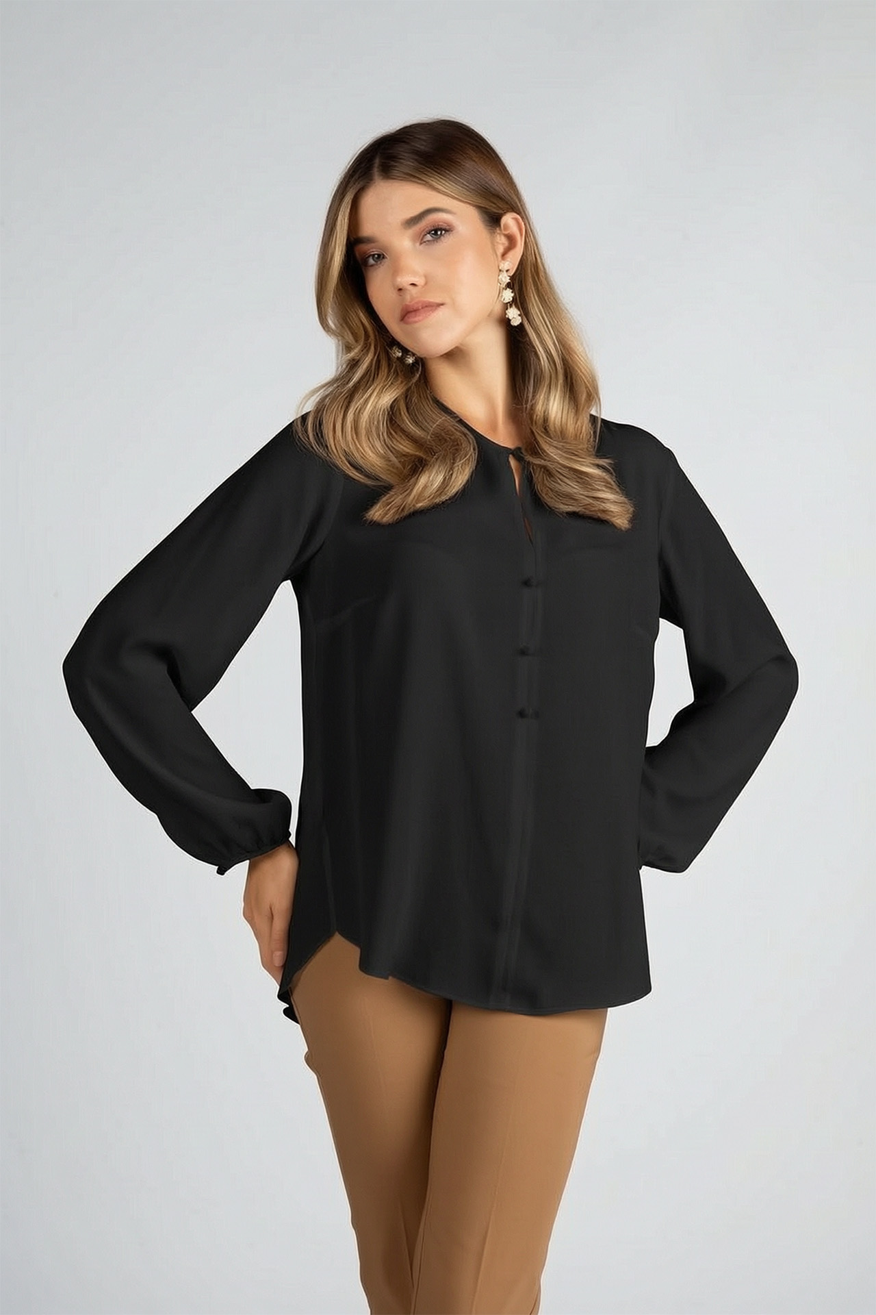 Lined button blouse