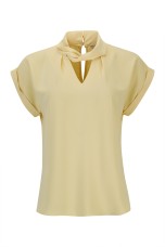 Blouse with a twisted collar