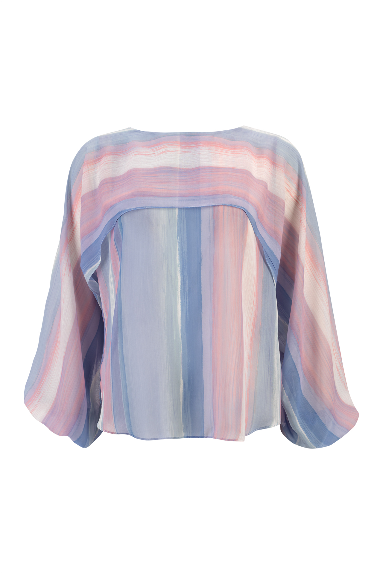 Blouse with cape-effect sleeves