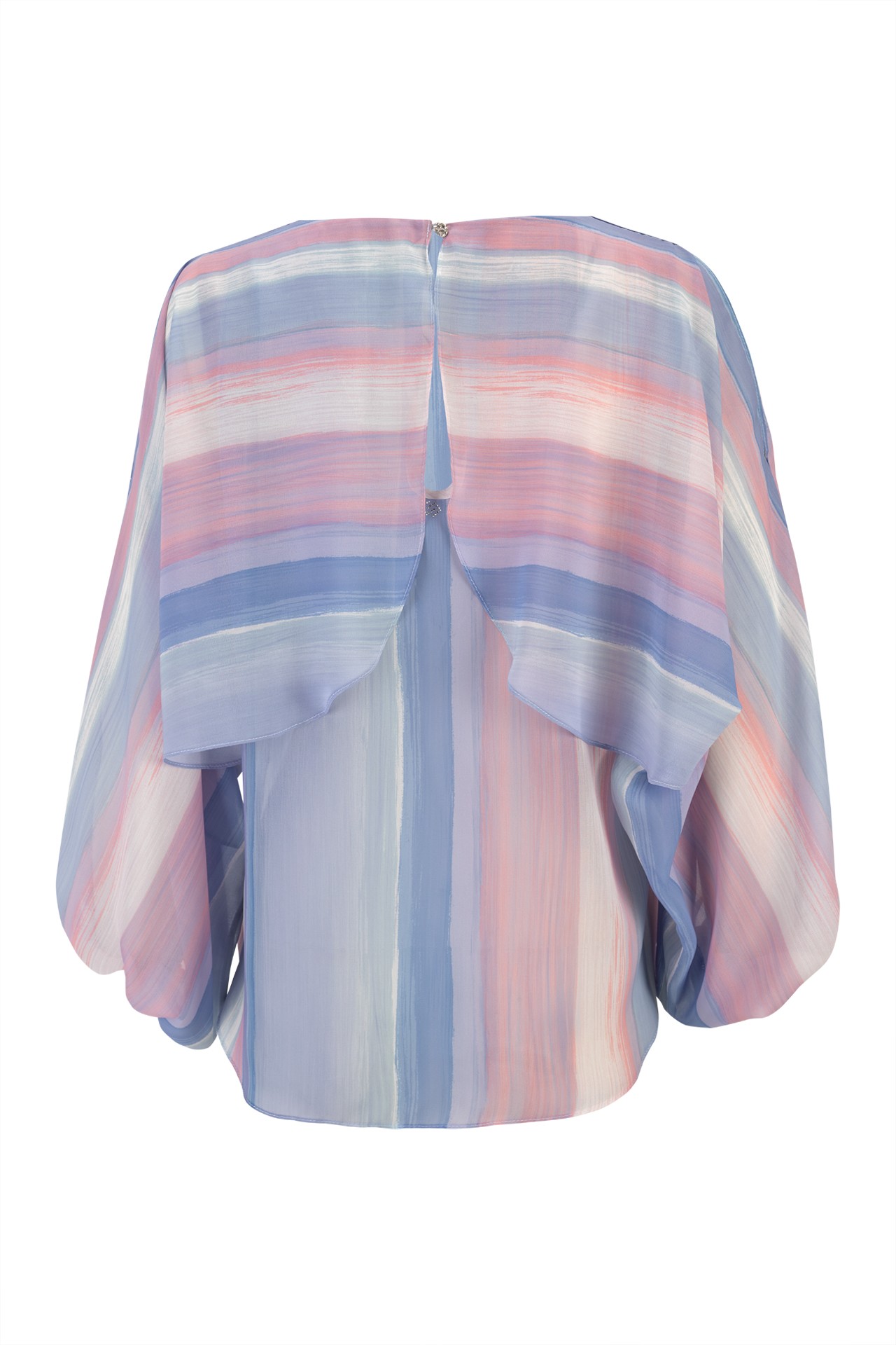Blouse with cape-effect sleeves