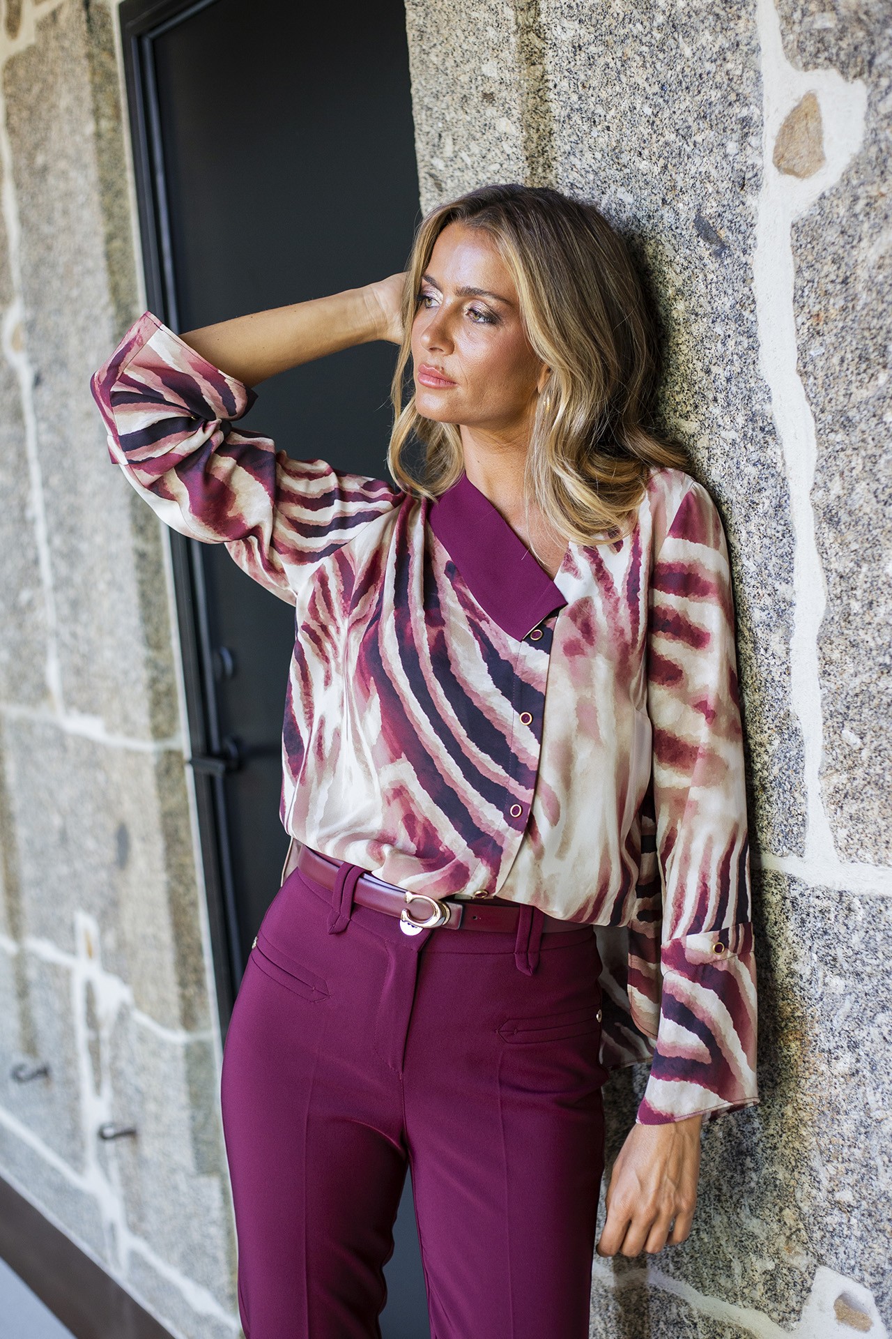 Asymmetrical printed tunic
