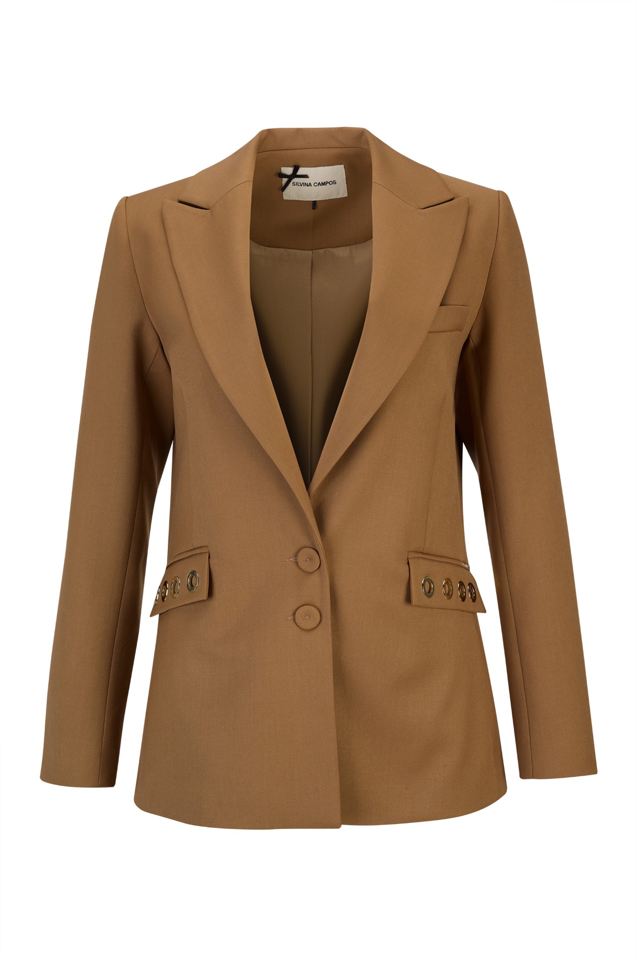 Maxi blazer with eyelets