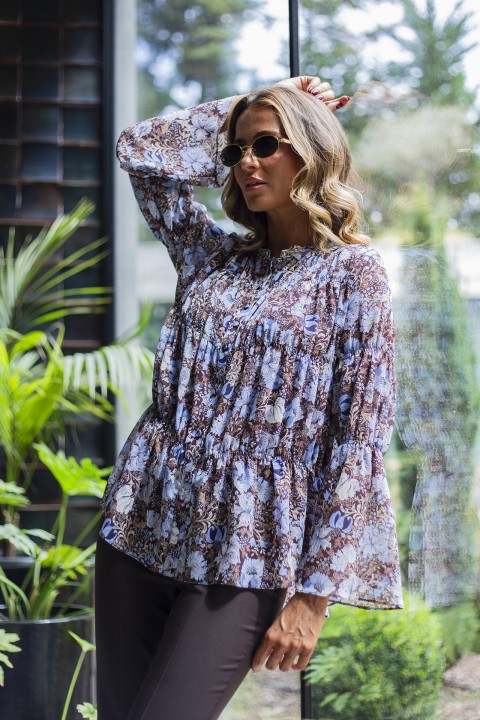 Blouse à fronces élastiques Blouse à fronces élastiques