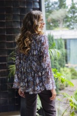 Blouse with elasticated ruching