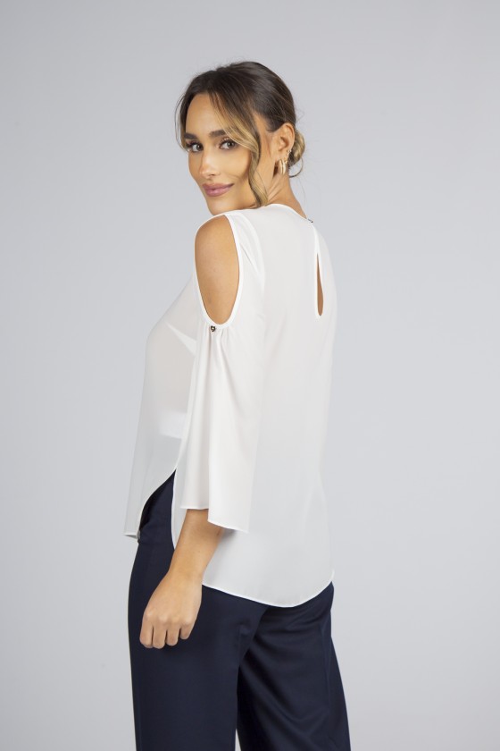 Slit sleeves blouse