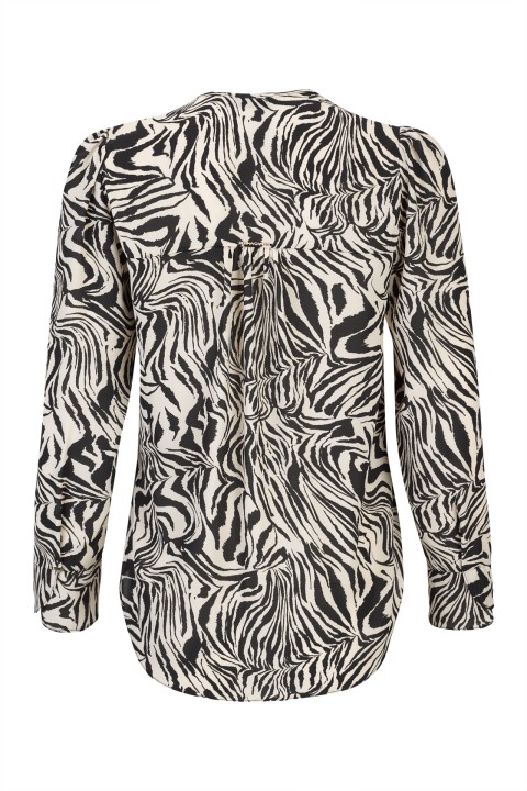 Zebra print ruffled tunic