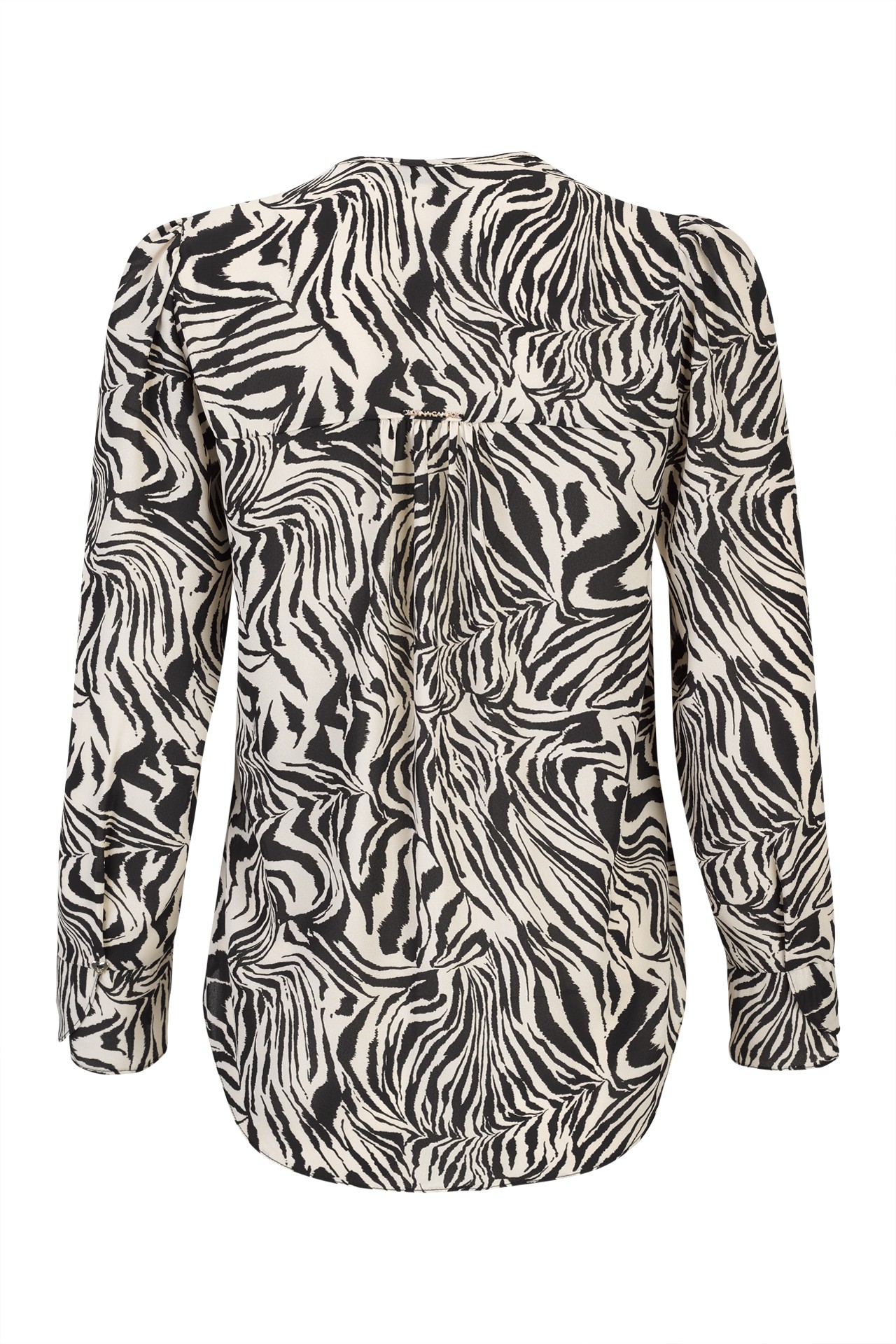Zebra print ruffled tunic