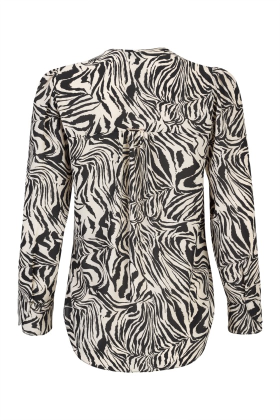 Zebra print ruffled tunic