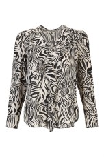 Zebra print ruffled tunic