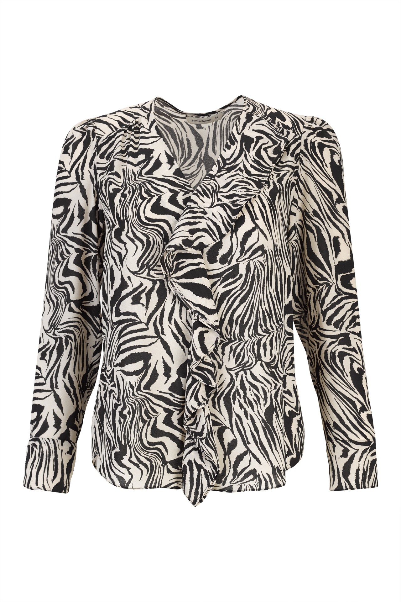 Zebra print ruffled tunic