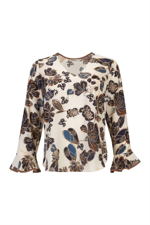 Printed tunic with trim