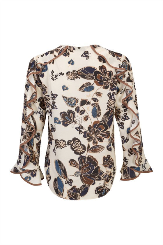 Printed tunic with trim