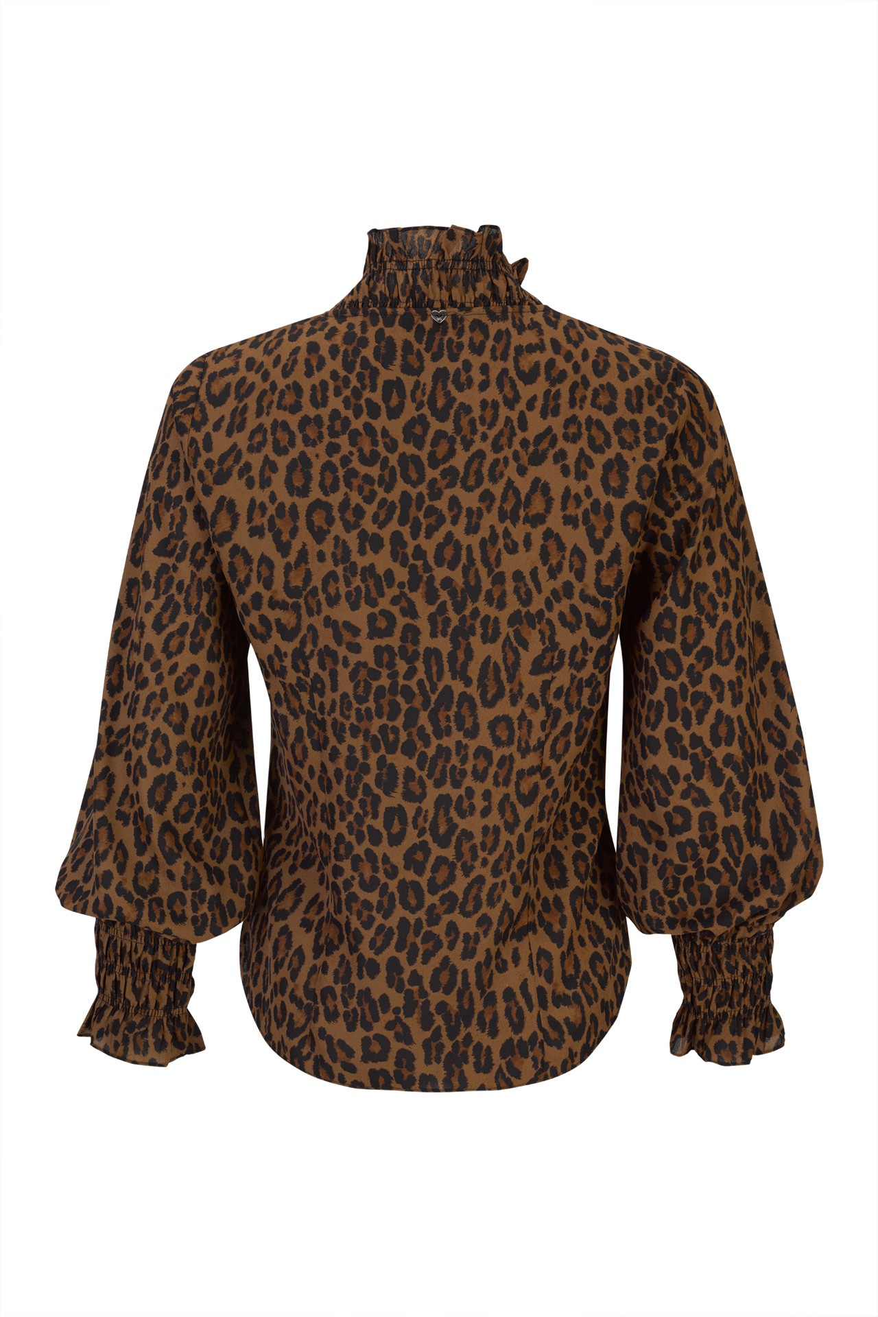 Printed blouse with a ruffled collar