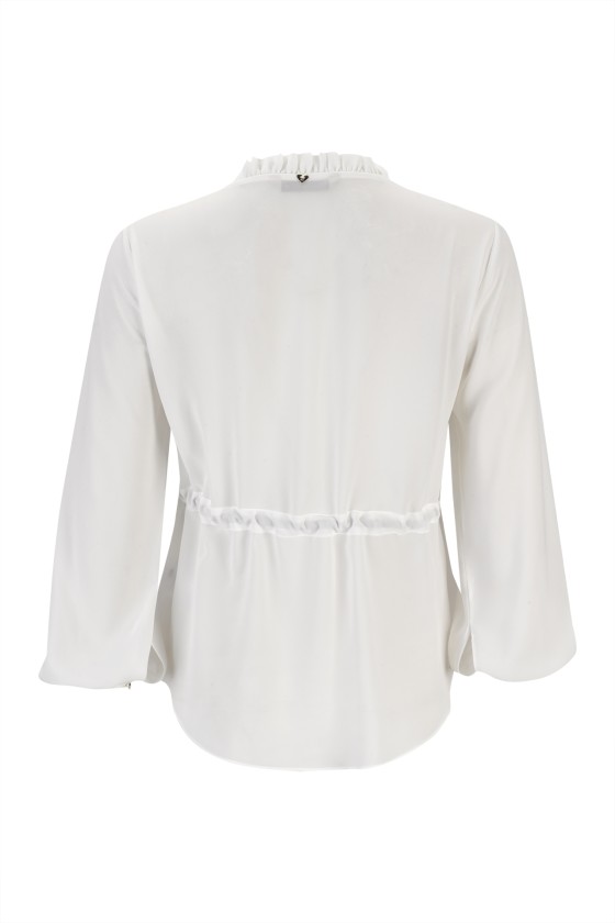 Tunic with adjustable gathered belt