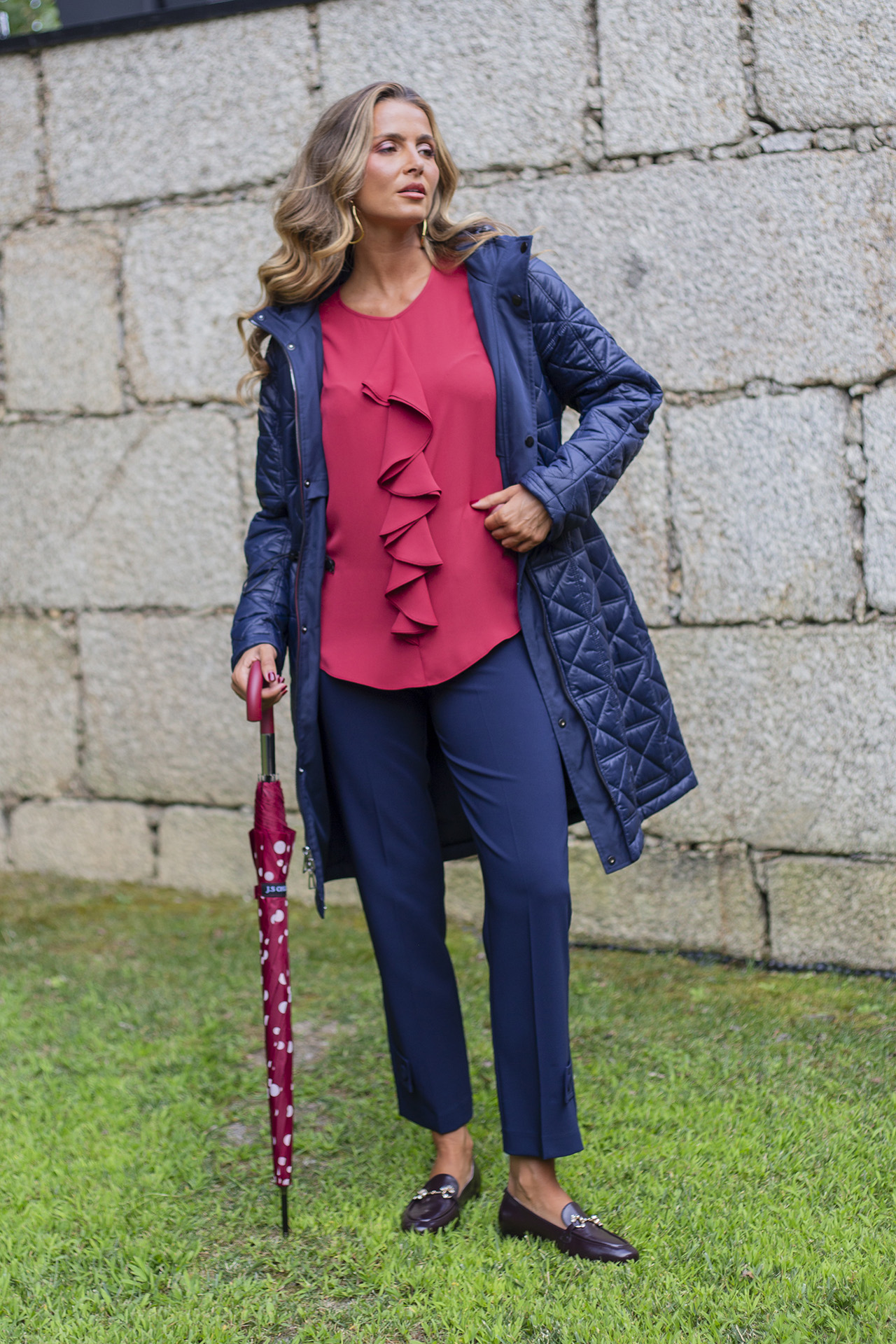 Cascading ruffled tunic
