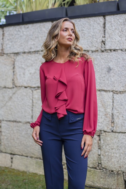 Cascading ruffled tunic