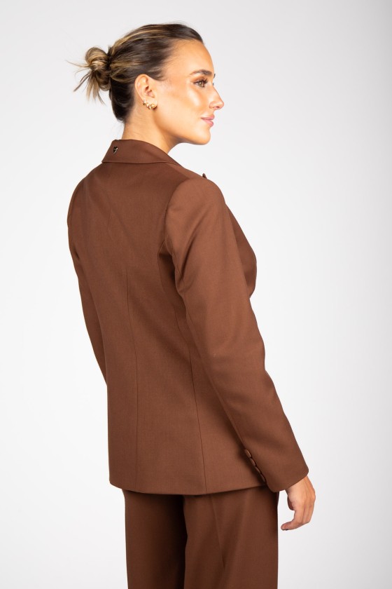Maxi blazer with eyelets