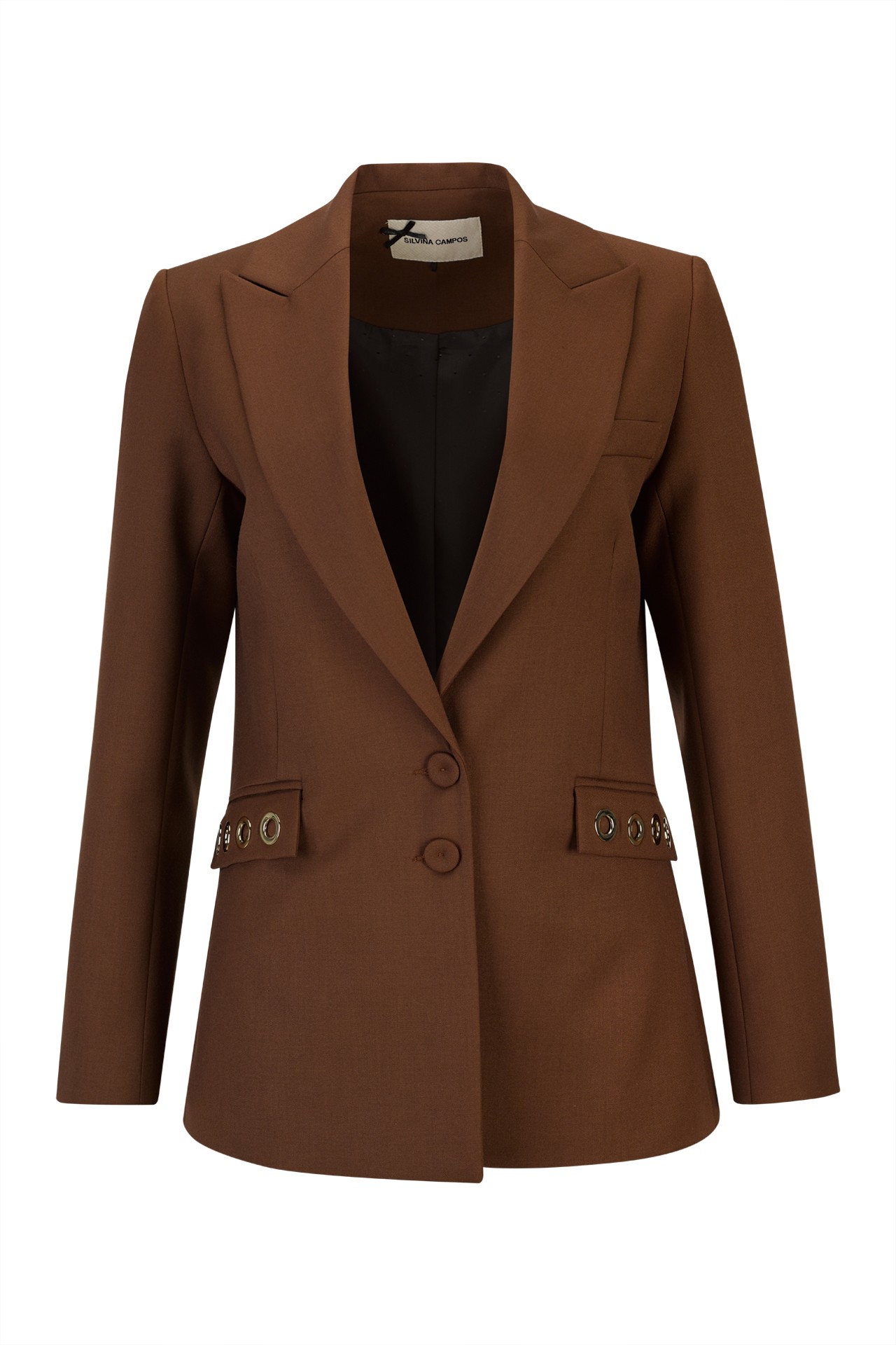 Maxi blazer with eyelets