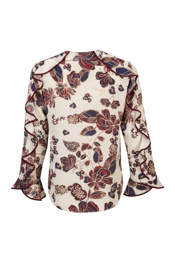 Printed tunic with trim