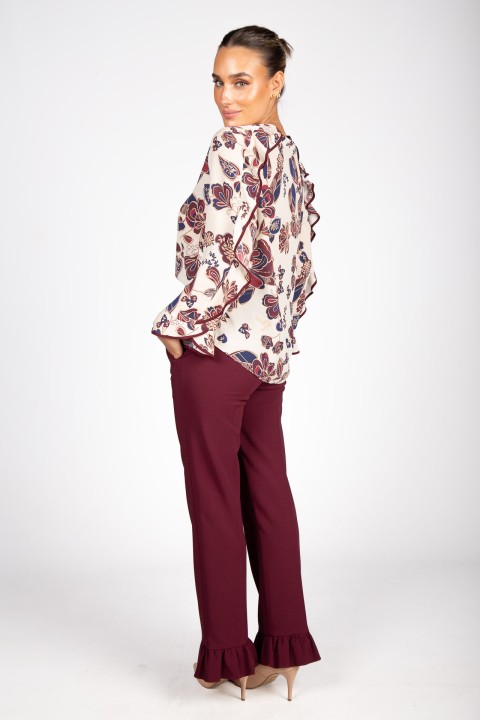 Printed tunic with trim Printed tunic with trim