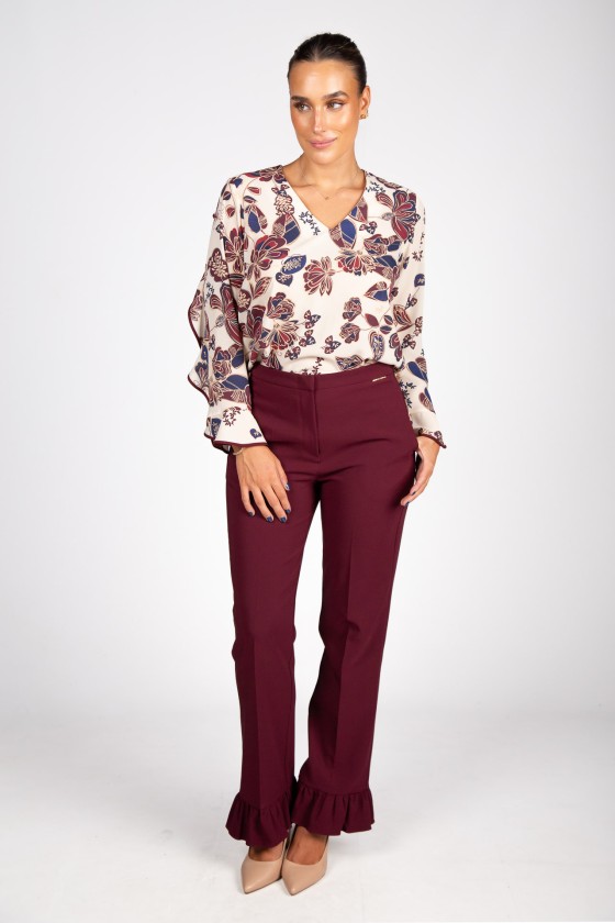Printed tunic with trim