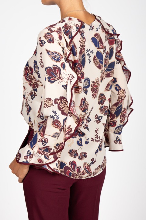 Printed tunic with trim Printed tunic with trim