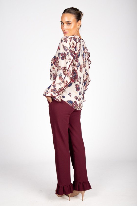 Printed tunic with trim