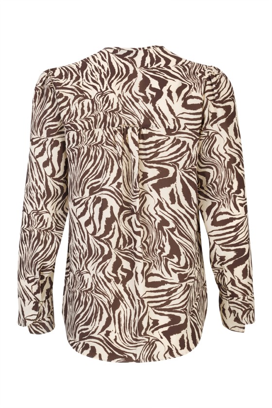 Zebra print ruffled tunic