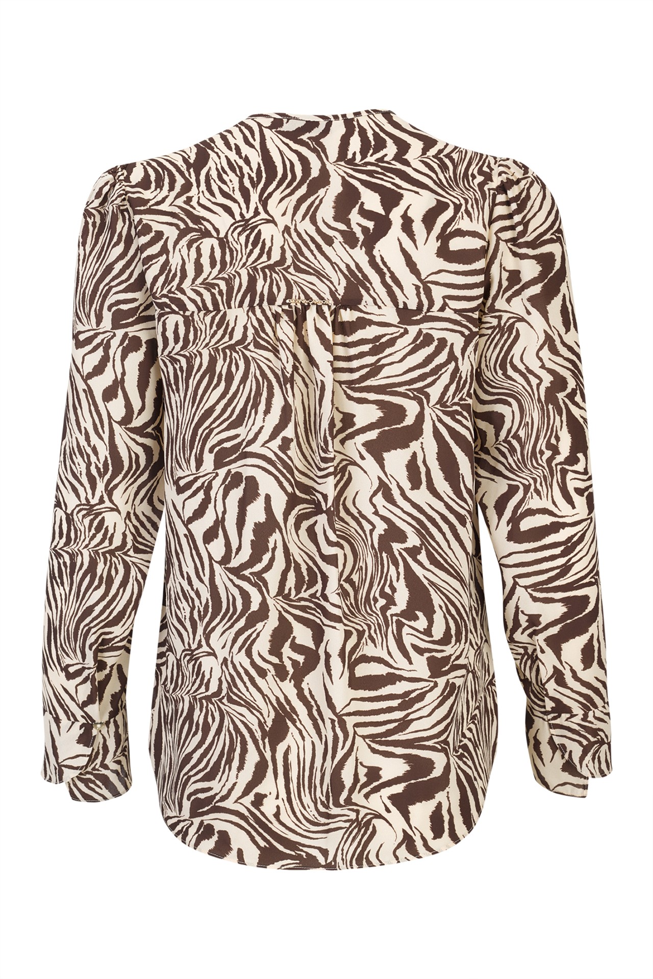Zebra print ruffled tunic