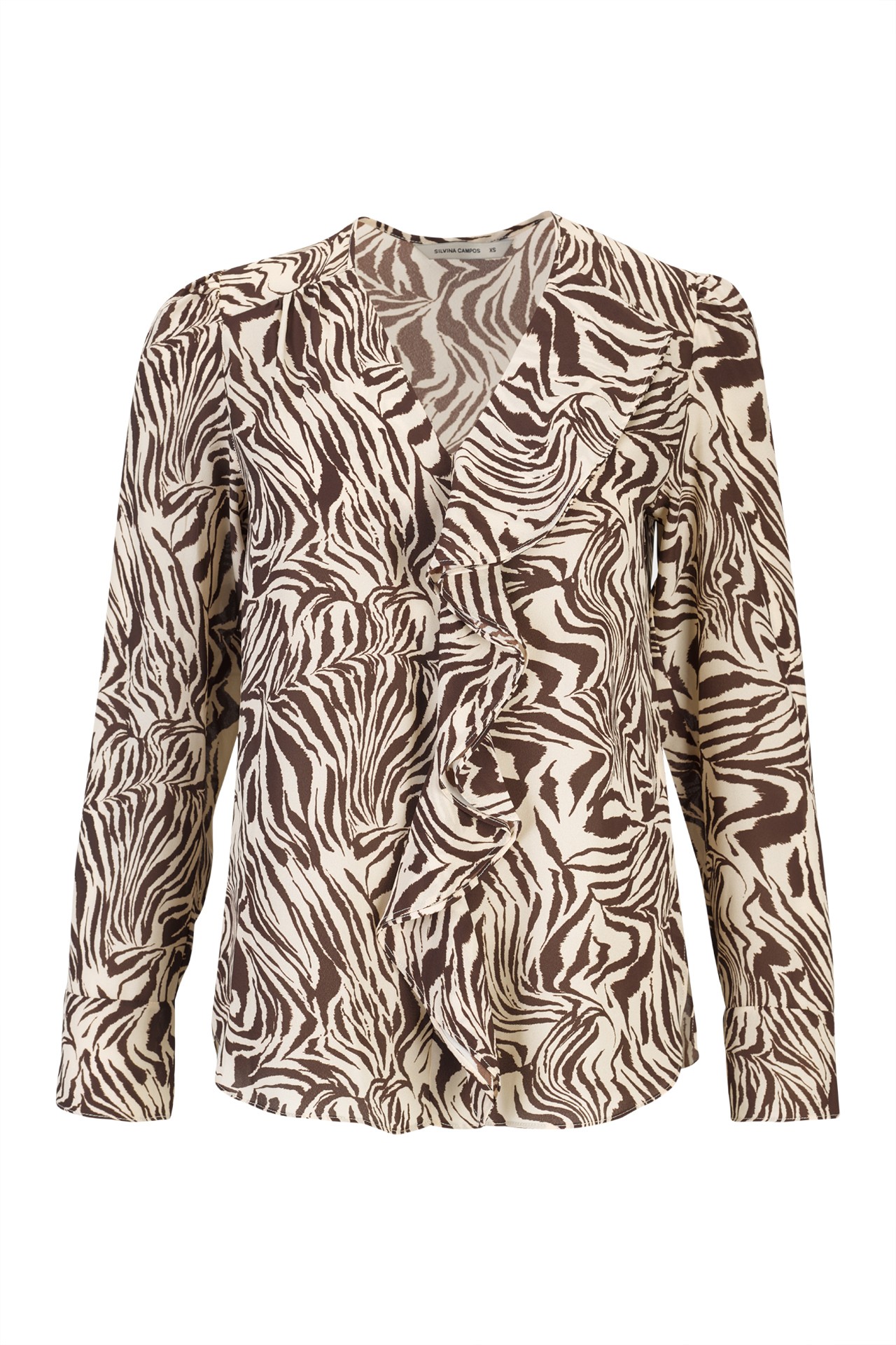 Zebra print ruffled tunic