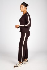 Knit sweater with stripe and buttons