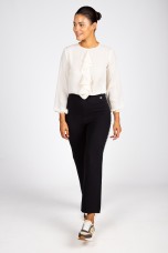 Knitted trousers with houndstooth stripe