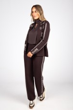 Knitted jacket with jacquard lettering