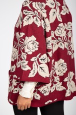 Jacquard knit cardigan with roses