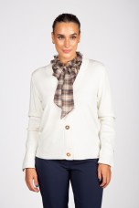 Knit cardigan with eyelet buttons