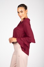 Tunic with ruffled sleeves