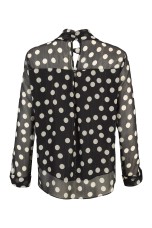 Polka dot tunic with twisted collar